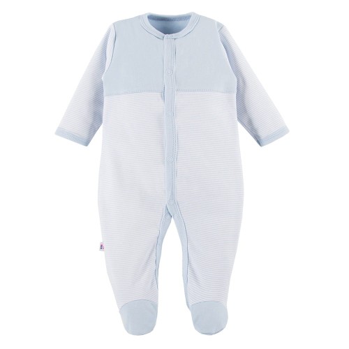 Baby-Strampler mit weiß-blauen Streifen