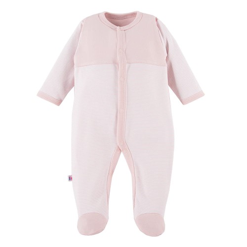 Baby-Strampler mit weiß-rosa Streifen