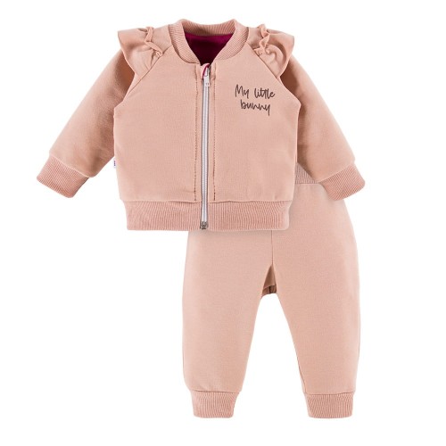 Beigefarbene Kinder-Jogginghose mit Rüschen