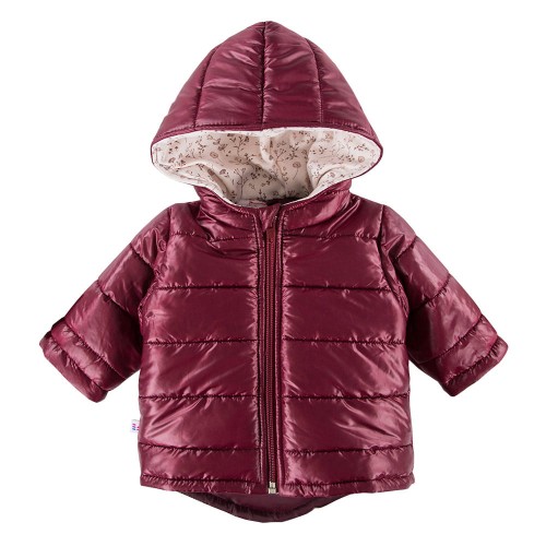 Jacke für Kinder mit Kapuze, burgunderrot