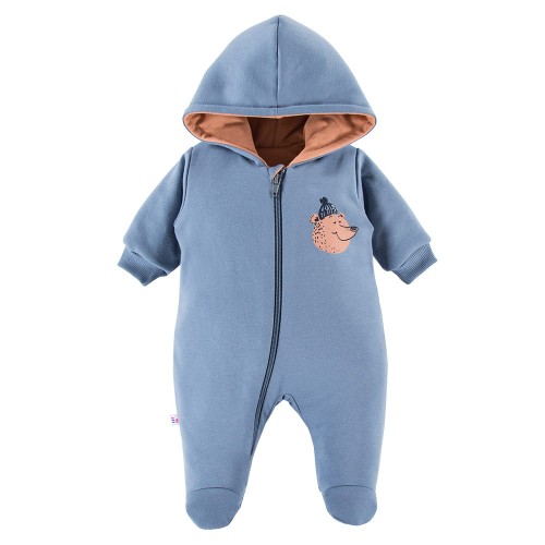 Gefütterter Übergangs-Overall mit Kapuze, blau