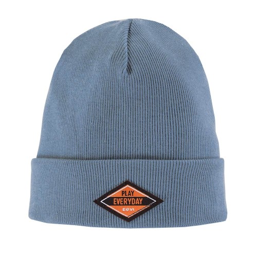 Blue hat with stripes