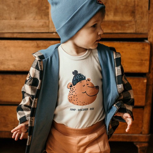 Kinder-Sweatshirt mit Karomuster in Schwarz/Beige