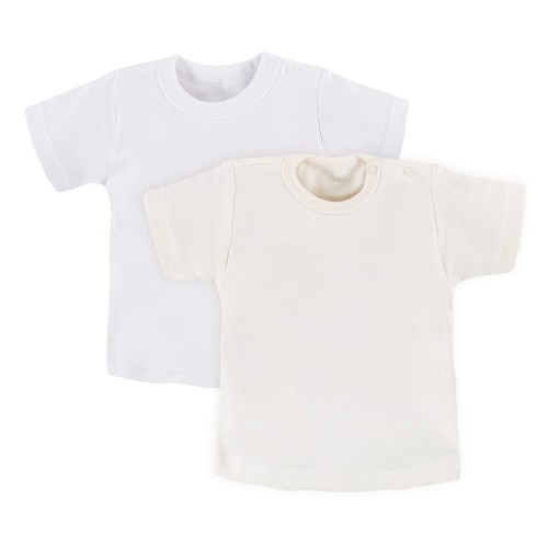 Kinder-T-Shirt 2er-Pack ecru/weiß