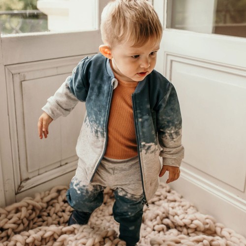 Kinder-Sweatshirt Ombre grau-blau