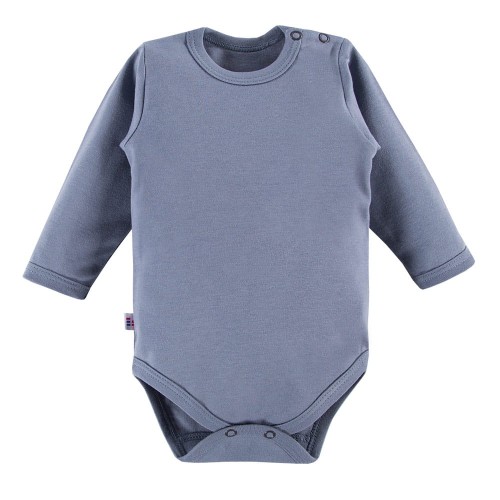 Glattes Babybody in Grau-Blau