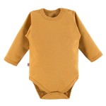 Glatte Baby Bodys in Senffarbe