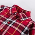 Children's shirt-body with collar in burgundy check