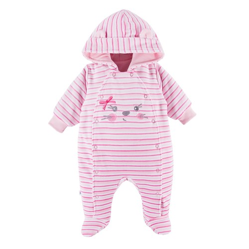 Übergangs-Overall mit Streifen, rosa