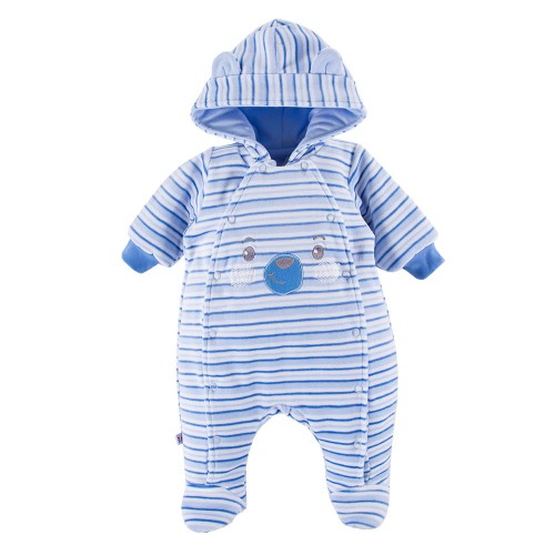 Blauer Overall mit Streifen