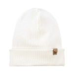 Gestreifte cremefarbene Kindermütze