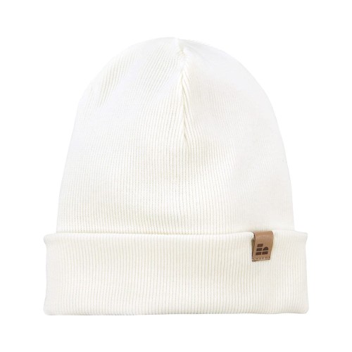 Gestreifte cremefarbene Kindermütze