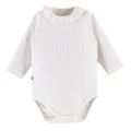 Elegante Babybodys mit Rüschen in Ecru