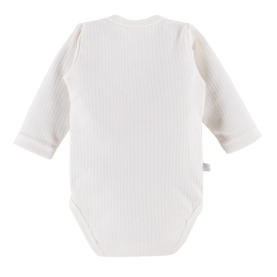 Babybody mit Wickel und Rüschen in Ecru