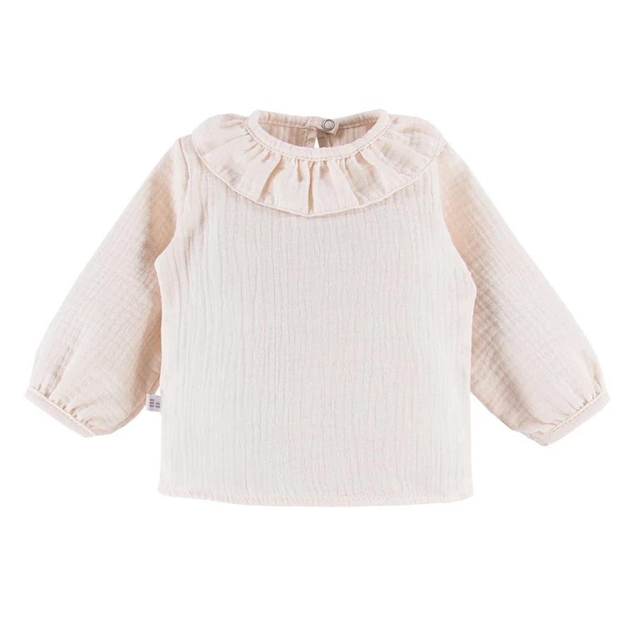 Kinder-Bluse aus Musselin ecru