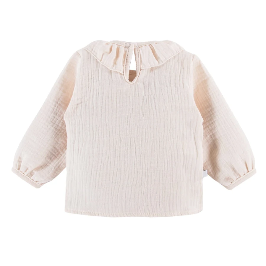 Kinder-Bluse aus Musselin ecru
