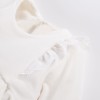 Kleid aus Velours mit Rüschen ecru