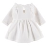 Kleid aus Velours mit Rüschen ecru
