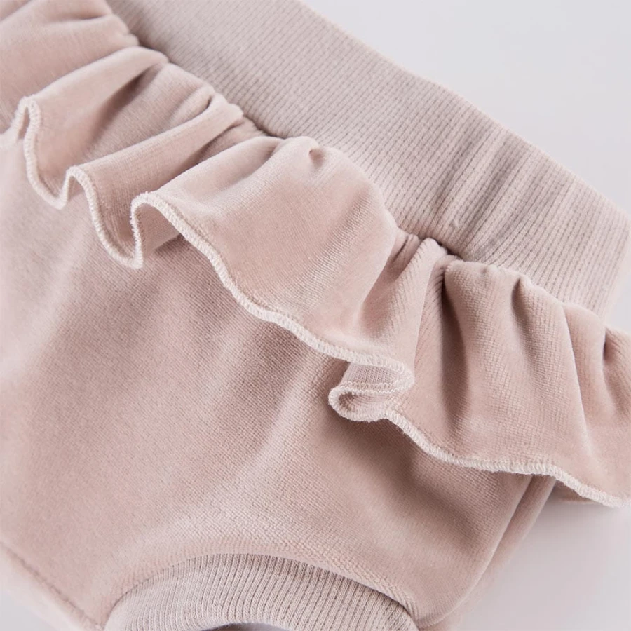 Kinder-Bloomer aus Velours, beige