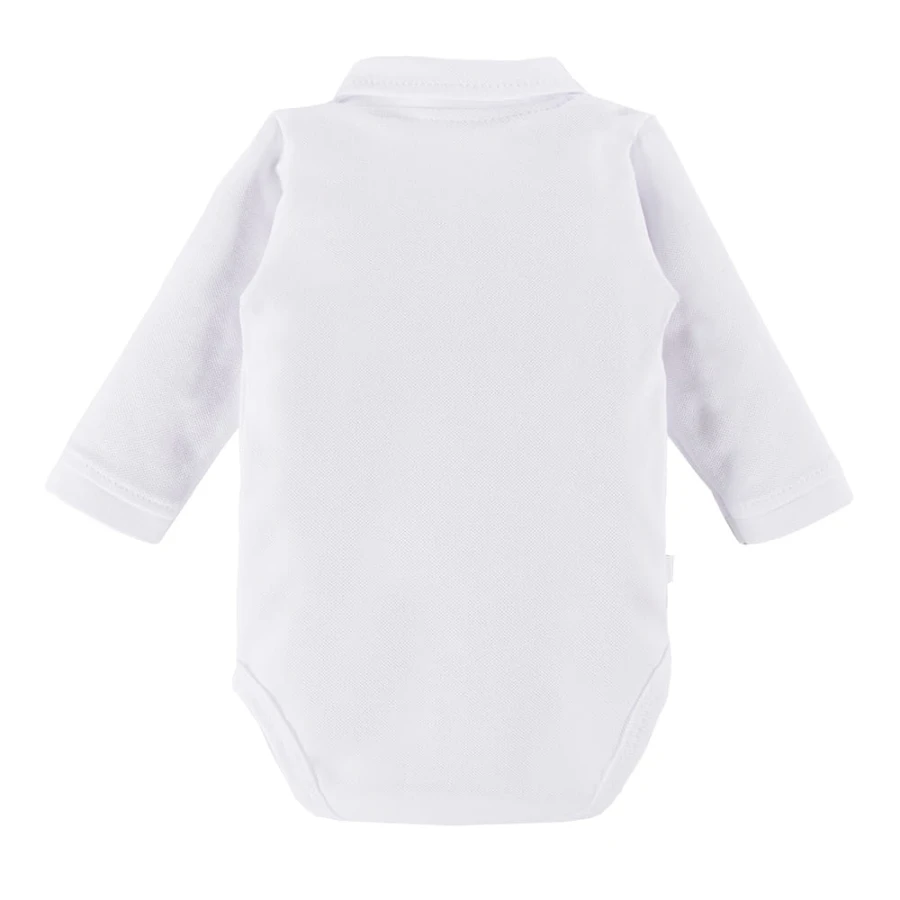 Weißer Baby-Body mit Kragen