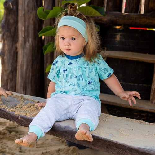 Bluse SAWANNA türkis/Print