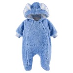 Blauer Kinder-Übergangsoverall mit Ohren