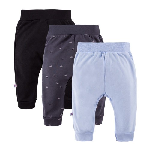 Kinderleggings 3er-Pack blau, grau, schwarz