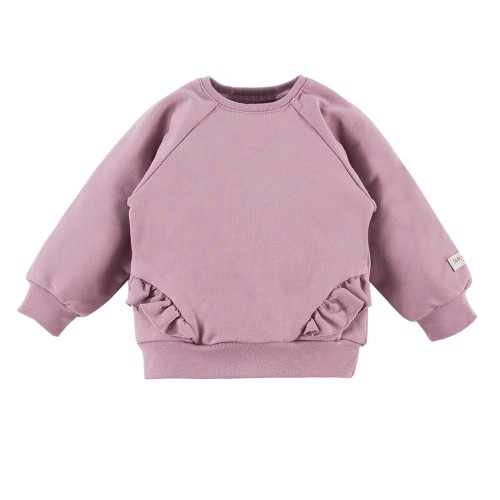 Kinder-Sweatshirt mit Rüschen in Heidekraut