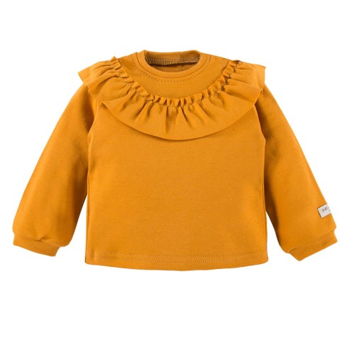 Kinder-Bluse mit Rüschen in Honigfarbe