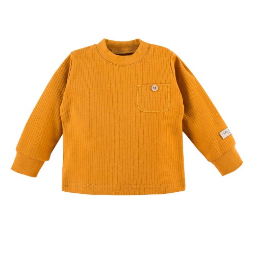 Kinder-Bluse mit Tasche in Honigfarbe