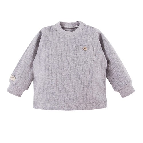 Kinder-Bluse mit Tasche, grau