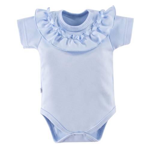 Blauer Babybody mit Rüschen