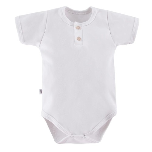 Weißes Baby-Polo-Body mit Knöpfen
