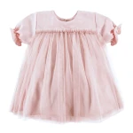 Tulle dress short sleeves pink
