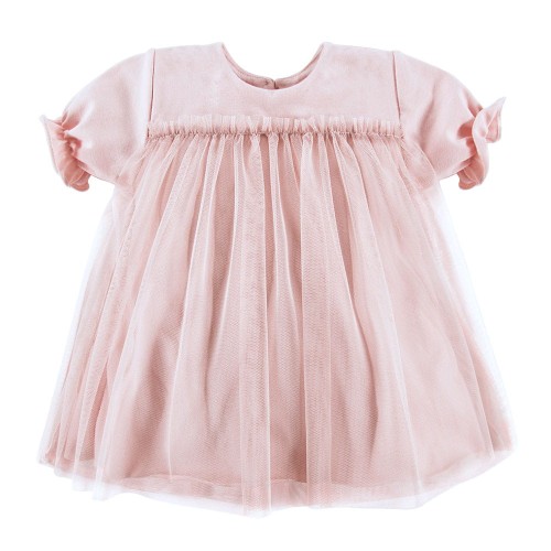 Tulle dress short sleeves pink