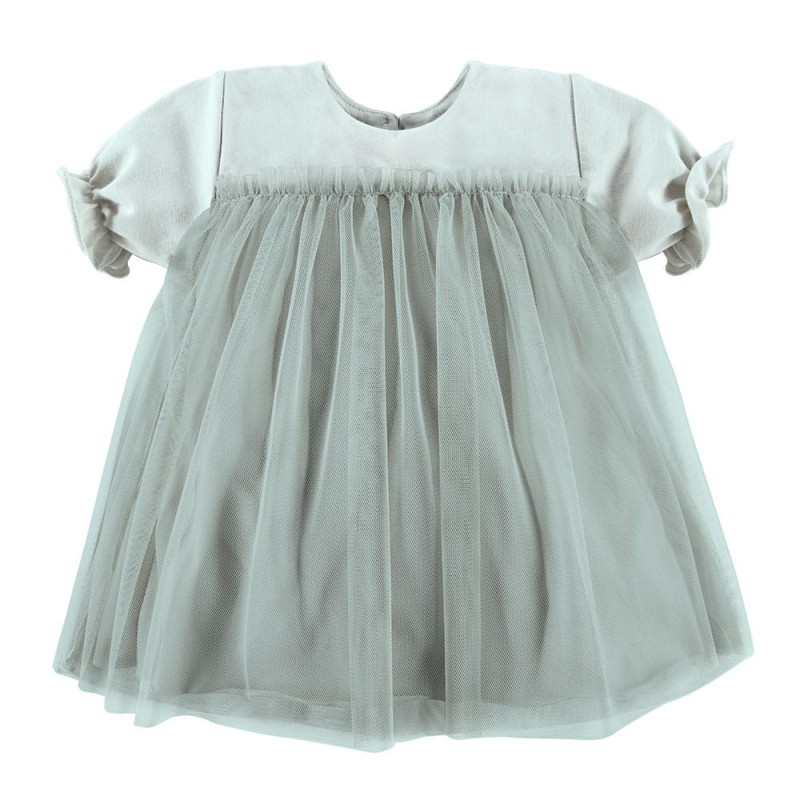 Tulle dress short sleeves green