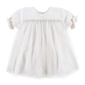 Tulle dress short sleeves white cream