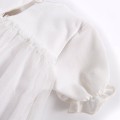 Tulle dress short sleeves white cream
