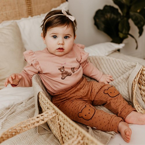 Babybodys mit Bärenmotiven in Rosa