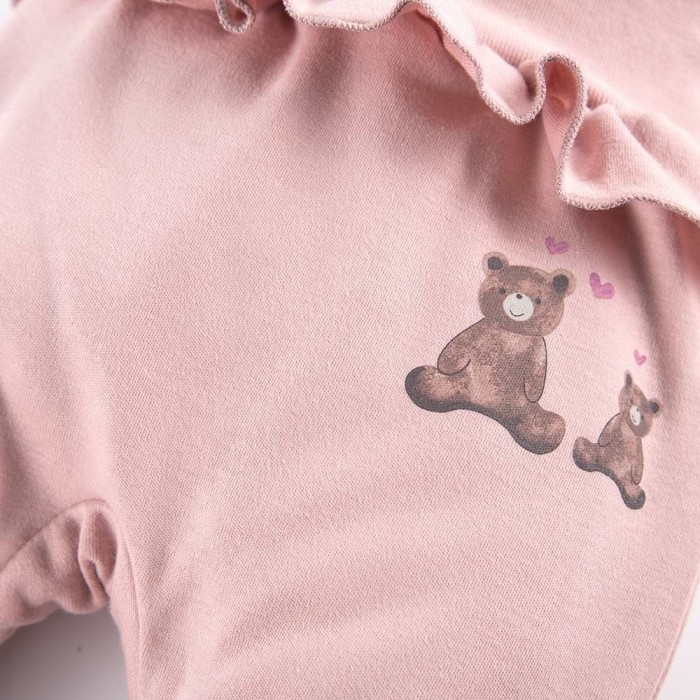 Rosa Baby-Halbstrampler mit Bären