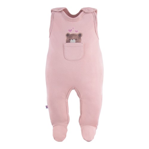 Rosa Baby-Schlafstrampler mit Teddybär