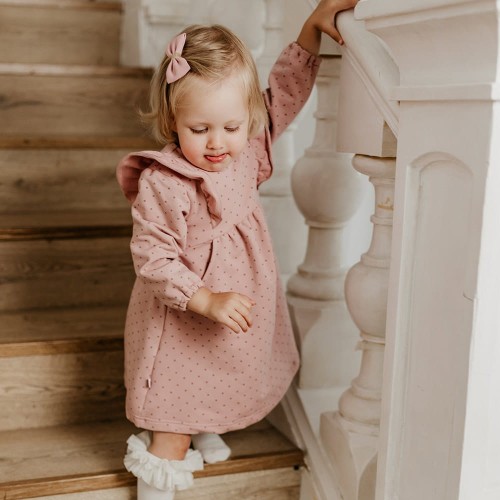 Pink dress with dots