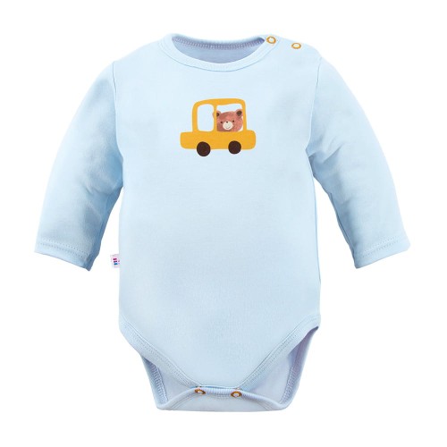 Blauer Babybody mit Teddybär