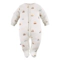 Baby-Strampler in Ecru mit Bärenmotiv