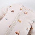Sleepsuit ecru with cars and bears