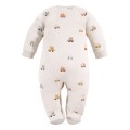 Baby-Strampler in Ecru mit Bärenmotiv