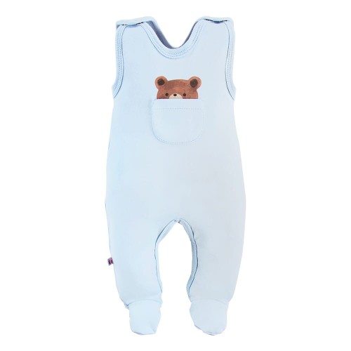 Blauer Baby-Schlafstrampler mit Tasche