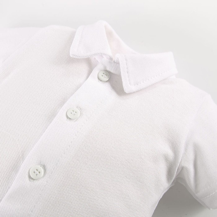 Kinderbody mit Knöpfen, kurze Ärmel, mit Kragen, weiß