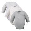 Graue Wickelbody mit Sternchenmotiv im 3er-Pack