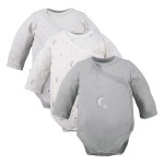 Cardigan bodysuit 3-pack with star pattern